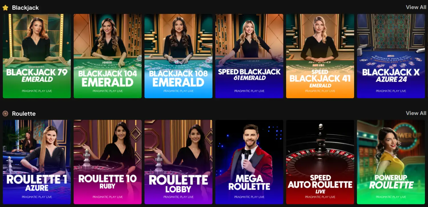PjSpins Casino Live Casino